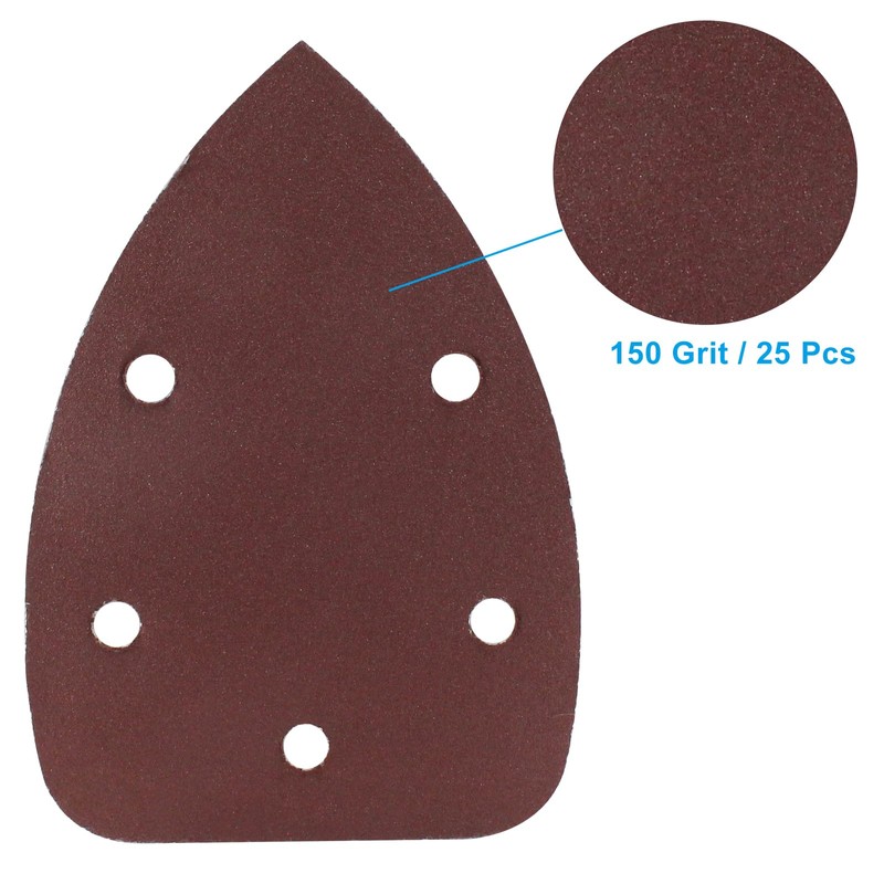 Cjueiom 25 Pcs 150 Grit Mouse Sander Sandpaper, 5 Hole