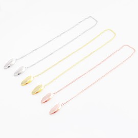 3 PCS Dental Bib Clips,Adjustable Lightweight and Portable Metal Dentist Bibs Clips Napkin Bib Holder Bib Clips Neck Chain for Runners Dentists Youth Adult Seniors and Elderly,GoldRoseSilver,LXLVOUEG