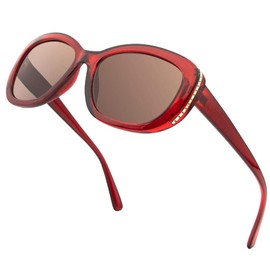 VITENZI - Gafas de sol para lector, diseño vintage, color burdeos