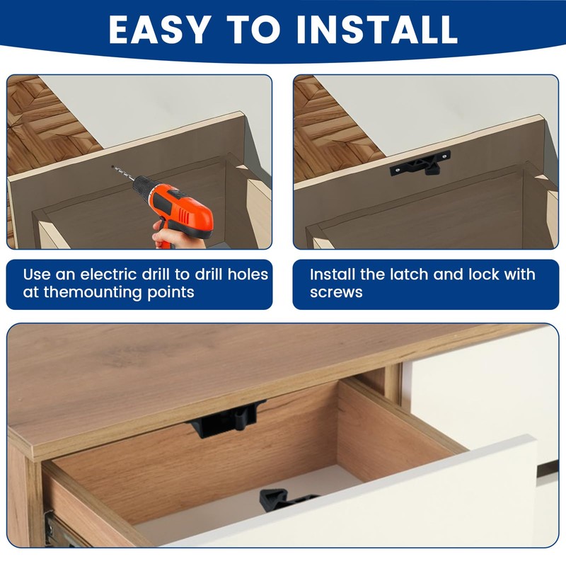 ZIUZI 5 Pack RV Drawer Latches and Catches