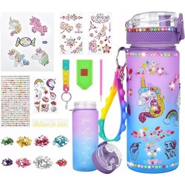 Topbosir Decorate Your Own Unicorn Water Bottle Craft Kit, 600ml, Age 6-12, Non-Foldable