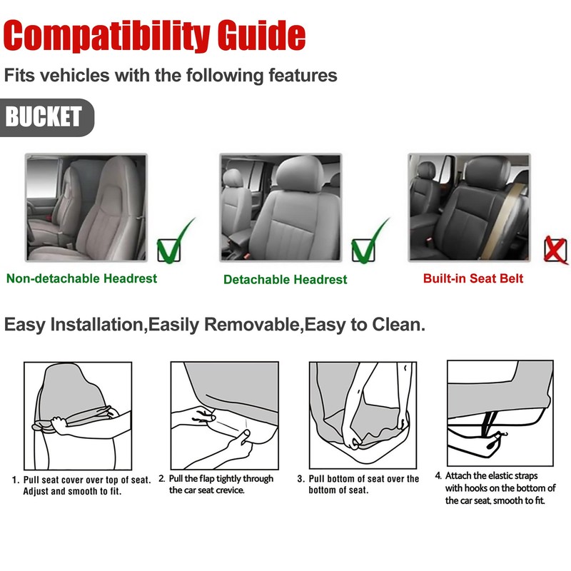 uxcell Universal Baja Seat Cover Universal Durable Bucket Seat Cover