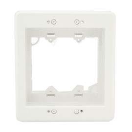 Arlington LVU2W-1 Recessed Low Voltage Mounting Bracket with Paintable Wall Plate, 2-Gang, White