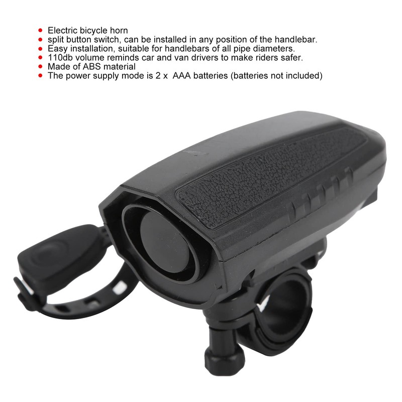 Electric Bike Horn 110db Loud Cycling Ringbell Handlebar Alarm with