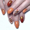 Black Leaf Press on Nails Short Oval Fake Nails With