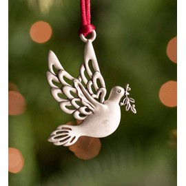 Plow & Hearth Solid Pewter Christmas Tree Ornament - Dove
