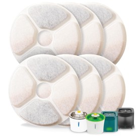 6 Pcs 43746 Cat Water Fountain Filter,Pet Filters for 3L Cat Fountains,Catit Flower Fountains,Catit Water Fountains Replacement Filter,Triple Filtration Filters for Catit & PETKIT Fountain