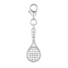 925 Sterling Silver Tennis Racket Clip On Charm Lobster Clasp