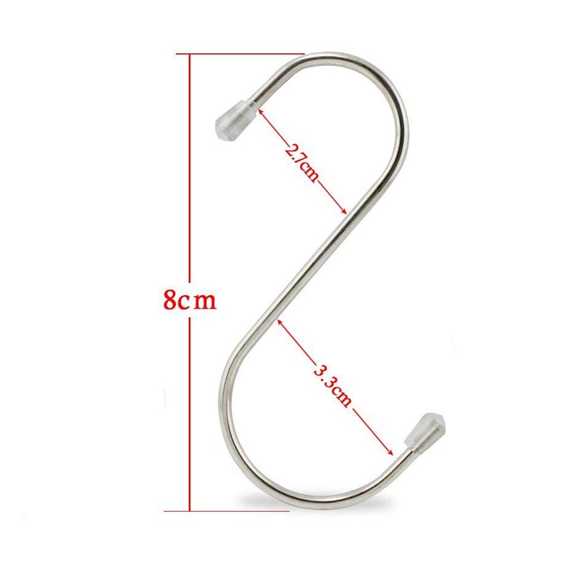 KEESIN 15 PCS S Shaped Metal Hanging Hook Stainless Steel
