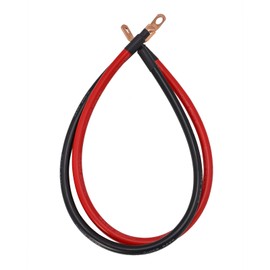 Tyona 4 AWG Battery Cables 2 Gauge Pure Copper Battery Inverter Cables 2FT with 3/8 in Lugs terminals Marine Grade Red and Black 2-Pack for Solar inverters, car, RV, Boats, Truck (2 Feet-4AWG)