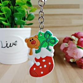 AOKWAWALIY Pack Of 30 Christmas Key Fobs For Christmas Theme Couple Key Fob Christmas Key Ring Bags Accessories Assorted Colours