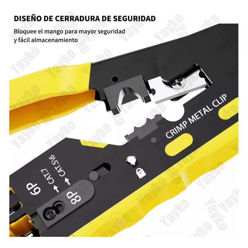 Crimpadora Para Conectores Pasantes Rj45 Cat7 Cat6 Cat5 Rj11