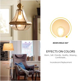 LVWIT A19 LED Vintage LED Filament Bulb E26 Base Dimmable 7W (60W Equivalent)，2700K Warm White 800 Lumens，Omnidirectional, UL-Listed, Pack of 6