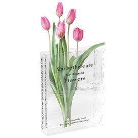 Nivofu Book Vase, New Clear Book Flower Vase, Transparent Book Vase for Flowers, Acrylic Flower Vase, Book Vase for Desktop Decoration, Modern Decorative Vase for Living Room, Office, Dining Table