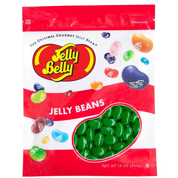 Jelly Belly Green Apple Jelly Beans - 1 Pound (16 Ounces) Resealable Bag - Genuine, Official, Straight from the Source