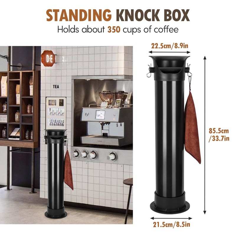 Nisorpa Coffee Knock Box,Commercial Floor-Standing Coffee Grounds Knock Box with