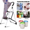 S AFSTAR 2 Step Ladder, Folding Step Stool w/Iron Frame,