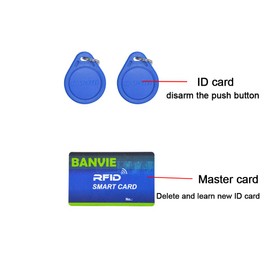 BANVIE Car RFID Alarm System Push to Engine Start Stop Button for Security Anti-Thief (Blue RFID Key)