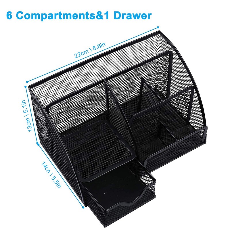 OKPOW Mesh Desk Organizer Desk Tidy Pen Holder 6 Components