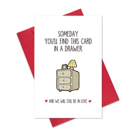 Ogeby Cute Valentine's Day & Anniversary Greeting Card for Couples, Unisex-Adults, Red, 8x5.3 inches, Modern Letter Print