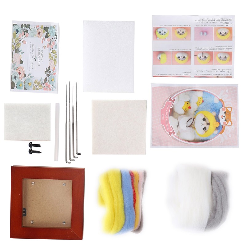 Needle Felting Kit Photo Frame Wool Felting Supplies Animal Plush