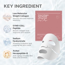 GNJOY GNJOY Collagen Mask Deep, Anti Wrinkle Face Lifting Hydrating Overnight Masks 38g x 4ea, Tightening, Moisturizing, Pore Minimizing, Skin Care Mask