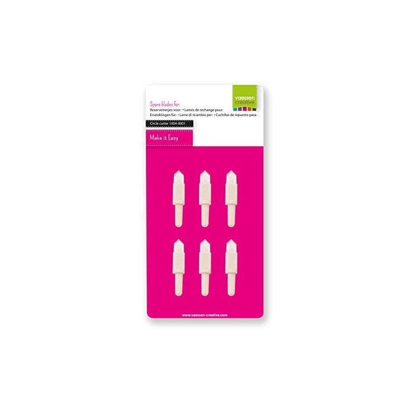Vaessen Creative Pack of 6 White Replacement Circular Cutters Blades
