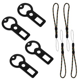 4pcs Portable Bottle Opener, IBEQUEM 3-in-1 Seat Belt Alarm Silencer with Lanyard, Compact and Fun Key Ring, Great Gift for Outdoorsmen, Bartending, Good Friends (Black)