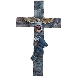 Enso Rings Police Cross 12"x7" Polyresin Wall Hanging Decor