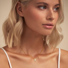 Goldegg Initial Necklaces for Women, 4 Year Old Girl Birthday Gifts 14K Gold Plated Letter K Pendant Necklaces Cute Teen Girls Gifts Trendy Stuff