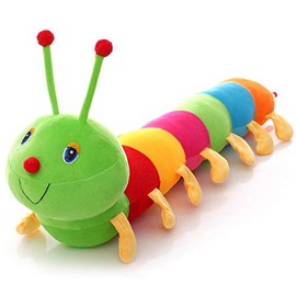 SUPYINI Caterpillar Soft Toy Plush, Soft Cute Colourful Caterpillar Toy, Stuffed Caterpillar Plush Cushion Children (Plush)