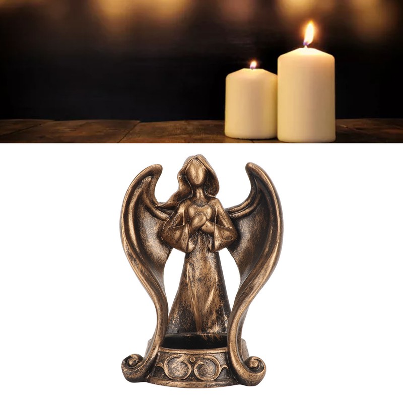 Candle Holder Resin Candlestick Base Angel Figurine Design Home Decoration