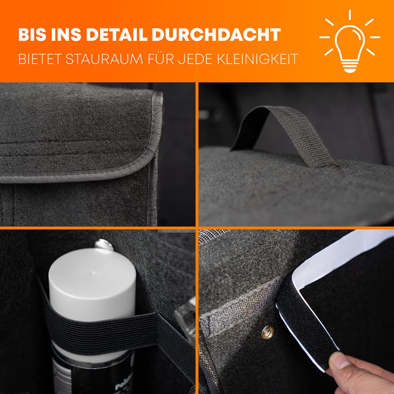 Upgrade4cars 2 x Car Boot Bag Felt Car Boot Organiser