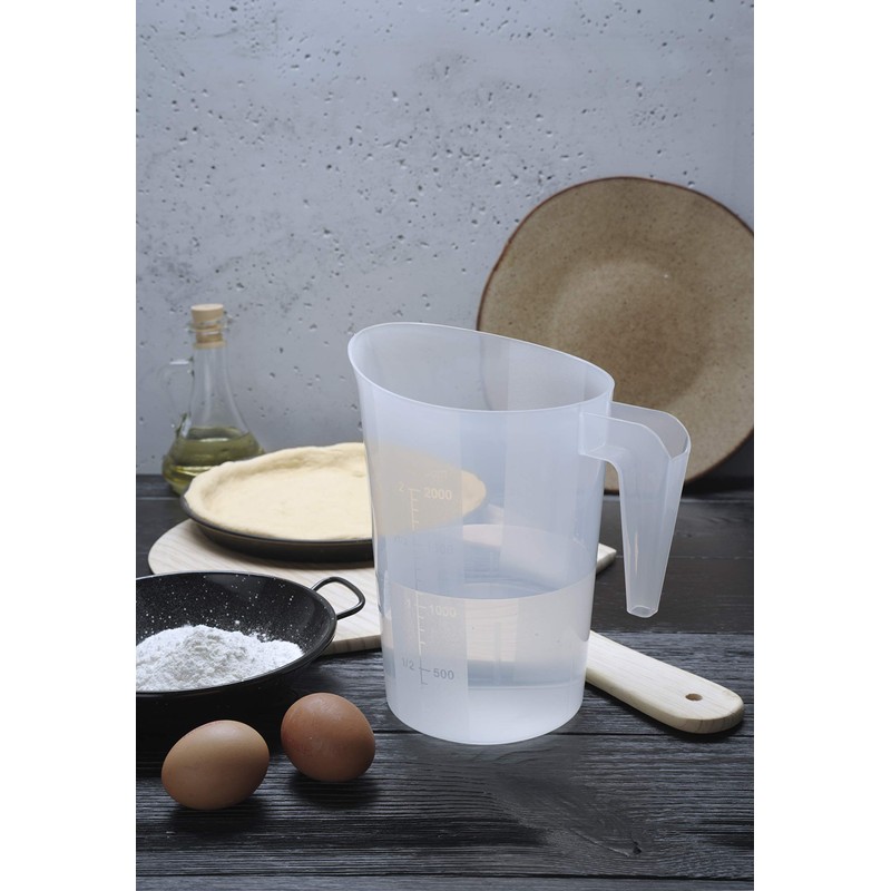HENDI Measuring Jug with Scale, Stackable, Shatterproof, 2.0 L, Diameter