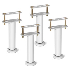 KOVNISE Adjustable Bed Support Legs, Replacement with Connecting Tabs, for Bed Frame/Bed Centre/Furniture, Heavy Duty Metal Slatted Support Legs (White-180mm-320mm)