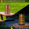 Solar Lantern Outdoor Hanging Lights, Moroccan Metal Hollow-Out Solar Lantern