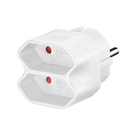 Goobay 51000 Socket Adaptor to 2-Way Euro Socket, Double Plug, Multi Plug, White
