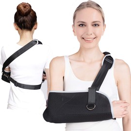DouHeal Arm Sling, Multiple Fixed Design, Built-in ABS Arm Support, Comfort, Right & Left Arm Sling for Shoulder, Elbow, Wrist Injury, Adjustable for Men & Women