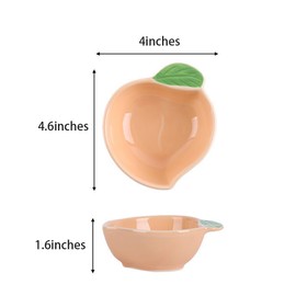 Mozacona - 4 platos de cerámica con forma de melocotón