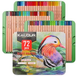 KALOUR Pro Pastel Chalk Colored Pencils,Set of 72 Colors,Color Charcoal Pencils for Drawing Sketching Coloring Shading,Art Supplies for Adults Artists