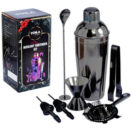 Voila Artisan 11 Pcs Premium Cocktail Shaker Set Bartender Kit, Black