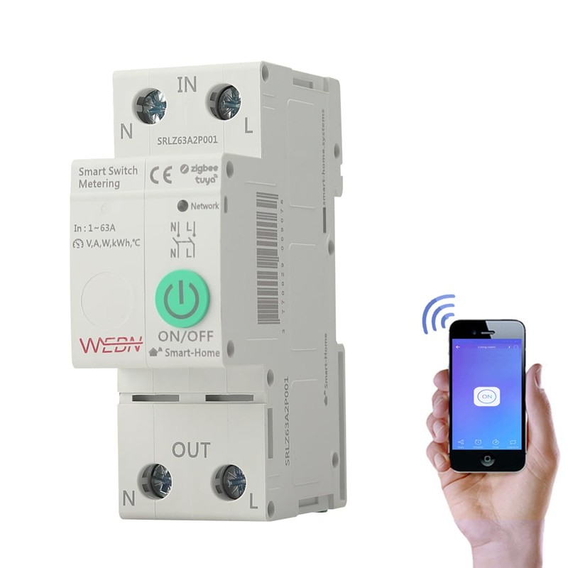 Zigbee Leitungsschutzschalter Schalter Smart Schalter mit Stromverbrauchsmessung und Überlastschutzfunktion, DIY