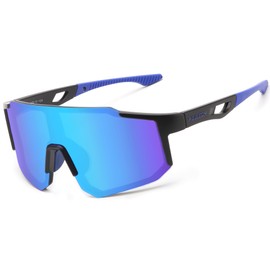 FEISEDY B0177 Sports Sunglasses Men's Cycling Glasses Women's Mirrored Sports Glasses for Cycling Driving Running with UV400 Protection