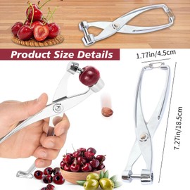 Cherry Olive Pitter Tool Metal Kitchen Utensils Hawthorn Tool Red Date Pit Remover Metal Upgraded Core Remover Fruit Tools Novel Cherry Pear Corer Pitter Kitchen Gadgets Silver (1)
