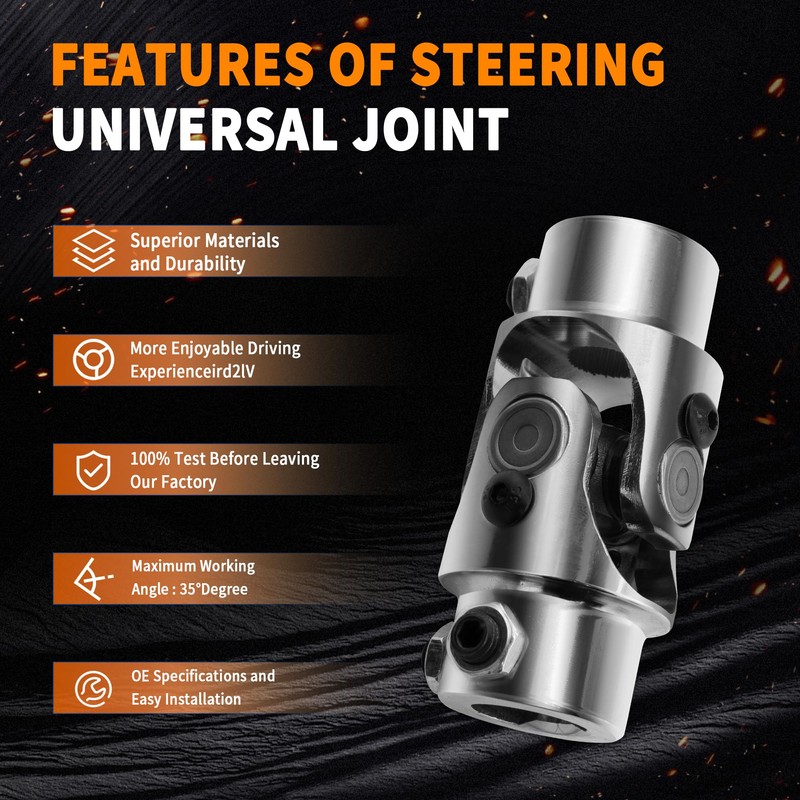 9/16" -36 Spline X 3/4" DD Chrome Steering Universal Joint