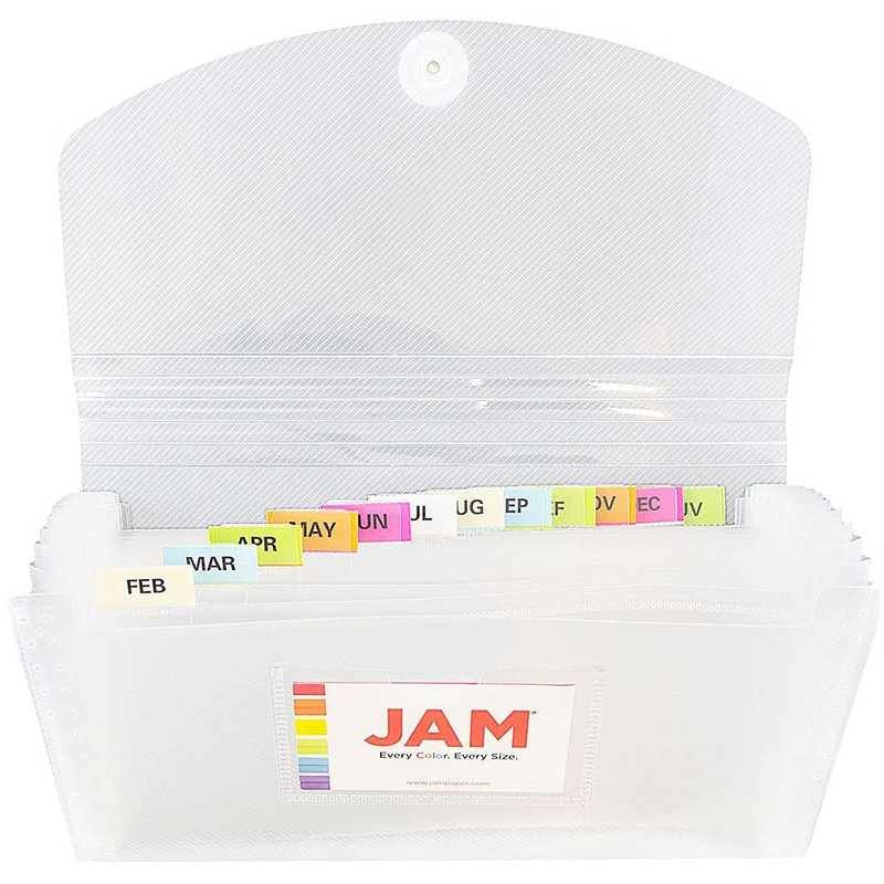 JAM PAPER Accordion Folders - 13 Pocket Plastic Expanding File