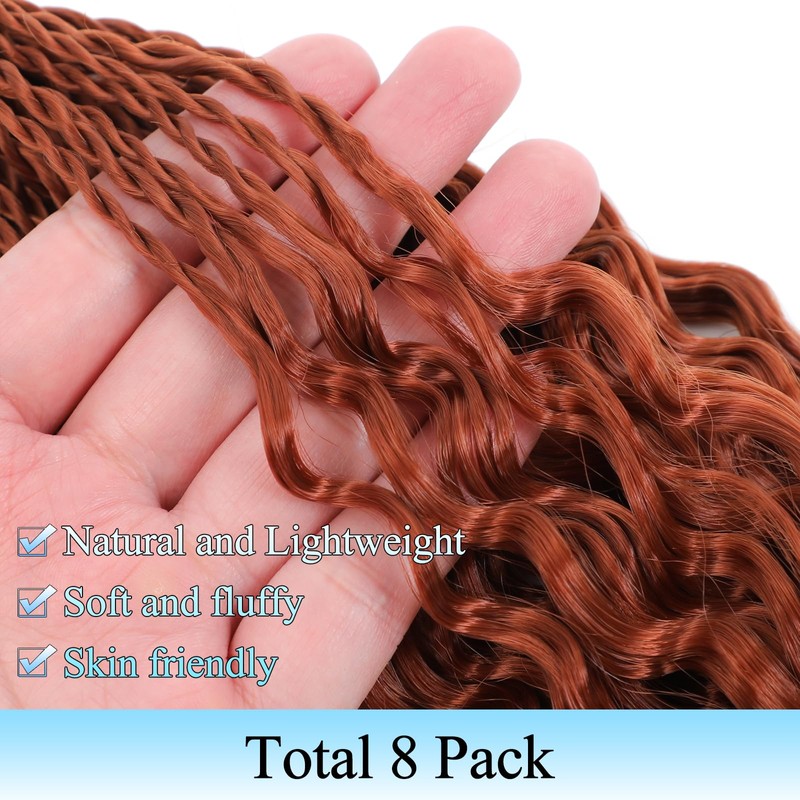 Auxemuen 8 Packs Pre Looped Brazilian Micro Kinky Curly Crochet
