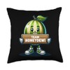 Team Honeydew Melon, Melon Mascot, Funny Fruit Vegetable Throw Pillow
