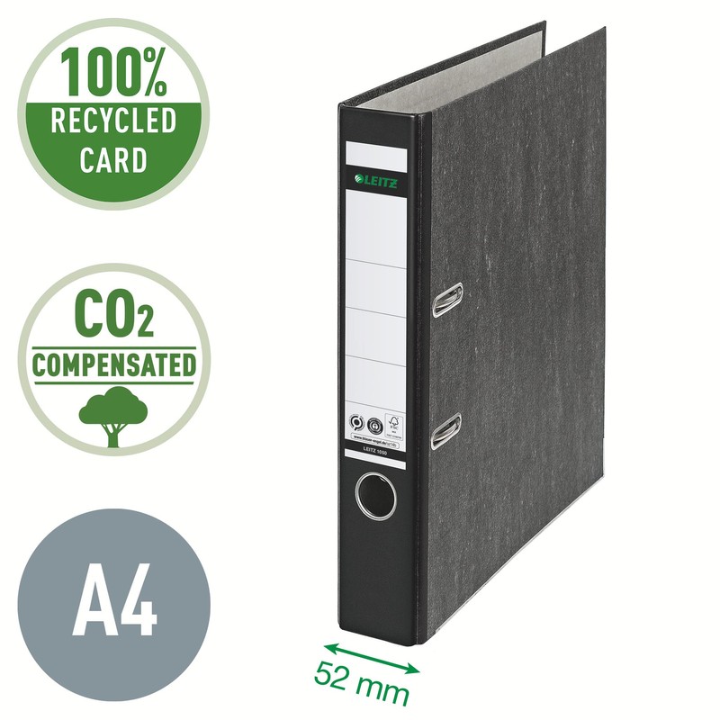 Leitz 10505095 Quality Folder 180° A4 Climate-Neutral 100% Recycled Cardboard,