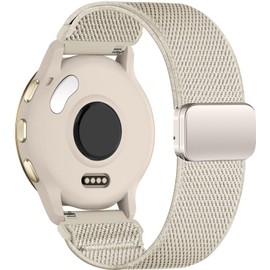 Oanux 18mm Magnetic Stretchy Nylon Band Compatible with Garmin Venu 3s/Venu 2s/Vivoactive 4s/Vivomove 3s/Forerunner 255S/Forerunner 265S, Solo Loop Elastic Sport Strap Wristband for Women Men